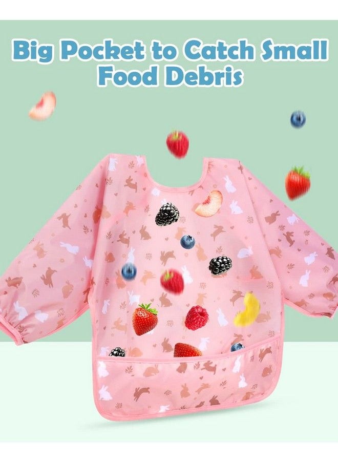 Lictin Baby Bibs For Boy Or Girl Baby Bibs For Eating Long Sleeve Bib Waterproof Toddler Bibs 024 Months Neutral Baby Smock Reusable Infant Baby Bibs For Feeding Teething Or Weaning 5 Pcs  - Image 4