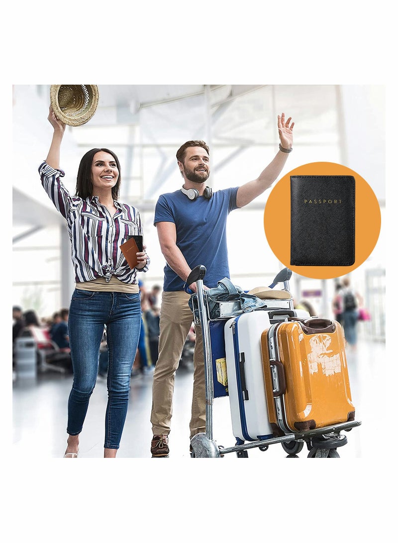 SYOSI 2Pack Bridal Passport Covers Holder Leather and Credit Card Combo Protector Case Travel Accessories for Women Men  - Image 3