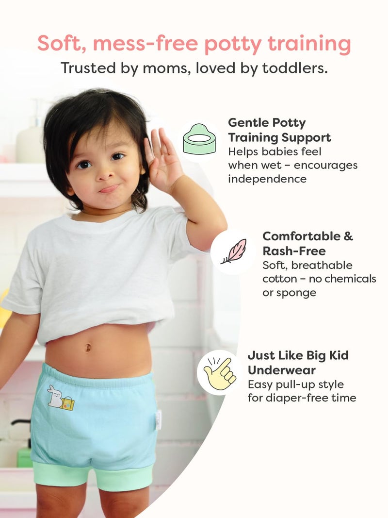 superbottoms Padded Underwear for Babies & Toddlers (1-2 Years), 3 Layers of Premium Cotton & DryFeel Layer, Ideal for Diaper-Free Time & Mess-Free Potty Training Pants, Pack of 6 - Image 3