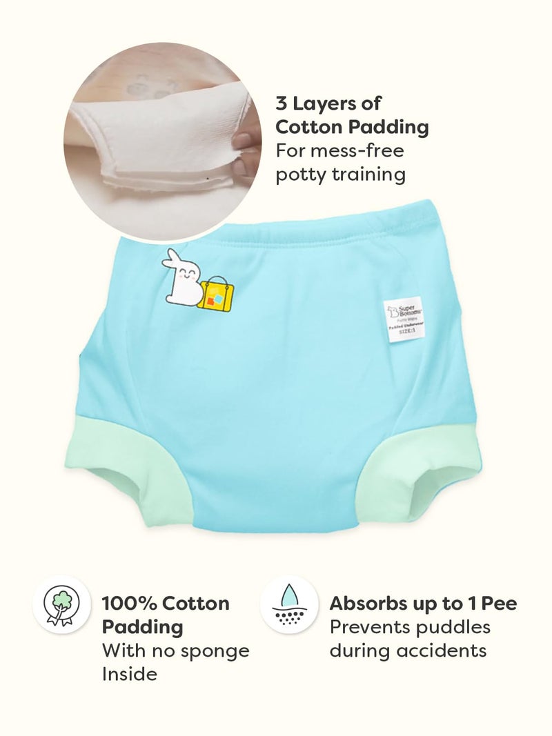 superbottoms Padded Underwear for Babies & Toddlers (1-2 Years), 3 Layers of Premium Cotton & DryFeel Layer, Ideal for Diaper-Free Time & Mess-Free Potty Training Pants, Pack of 6 - Image 2