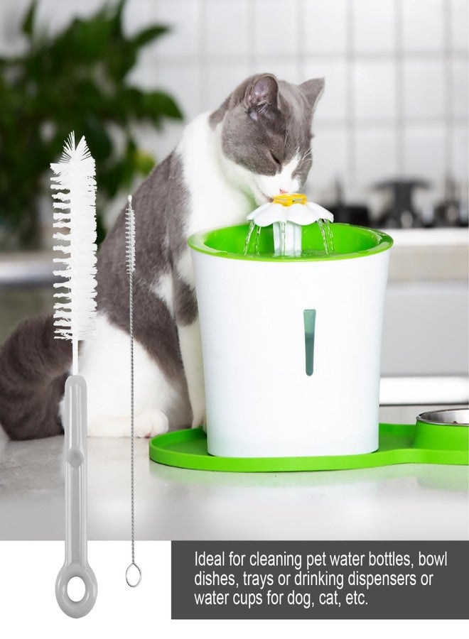 ERINGOGO 1Set Pet Feeder Water Fountain Cleaning Set Tools with Long Handle Brushes for Efficient Daily Care for Dog Cat Owners Gray - Image 3