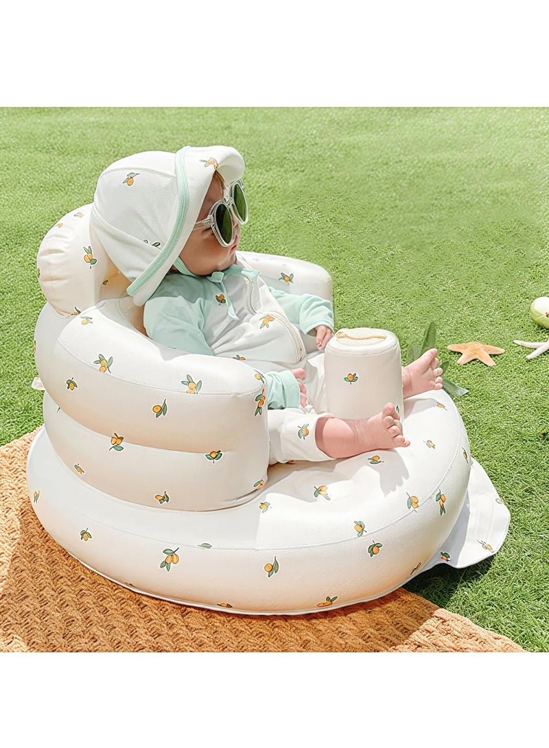 Generic Inflatable Baby Chair, Inflatable Seat for Babies 3 Months and Up, Summer Inflatable Seat for Sitting, Inflatable Baby Floor Seat with Built-in Air Pump  - Image 2