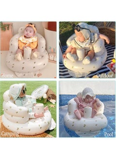 Generic Inflatable Baby Chair, Inflatable Seat for Babies 3 Months and Up, Summer Inflatable Seat for Sitting, Inflatable Baby Floor Seat with Built-in Air Pump  - Image 3
