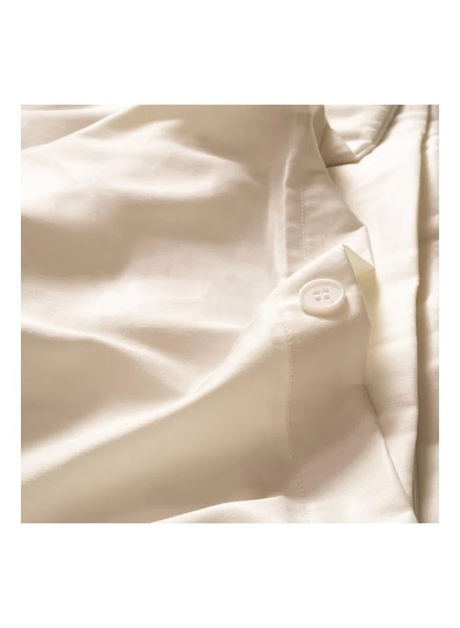 Zsa Zsa Zsu  Solid Cream Double Size Cotton Satin Duvet Set.  | Best Price UAE
