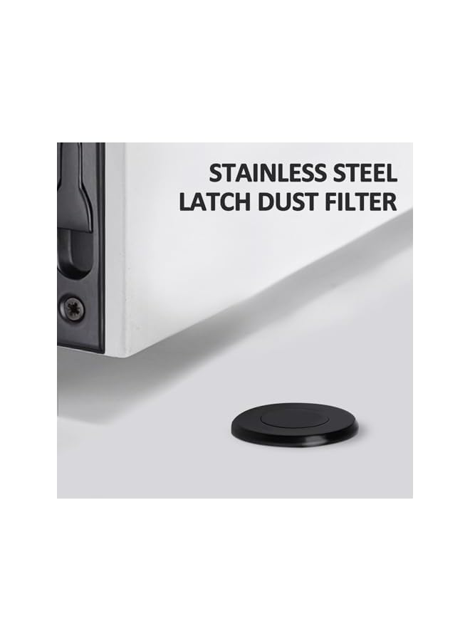 promass Floor Hole Dust-Proof Cover, Door Latch Dust Protector, Spring Door Bolt Accessories, Dust-Proof Security Sliding Lock Inserts for Interior and Outdoor Latch 2Pcs (Black) - Image 3