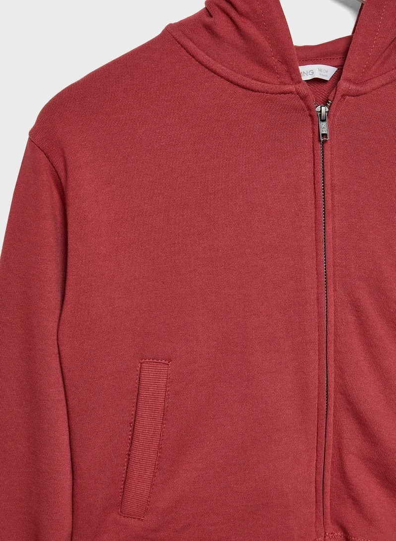 MANGO Kids Zip Thru Hoodie