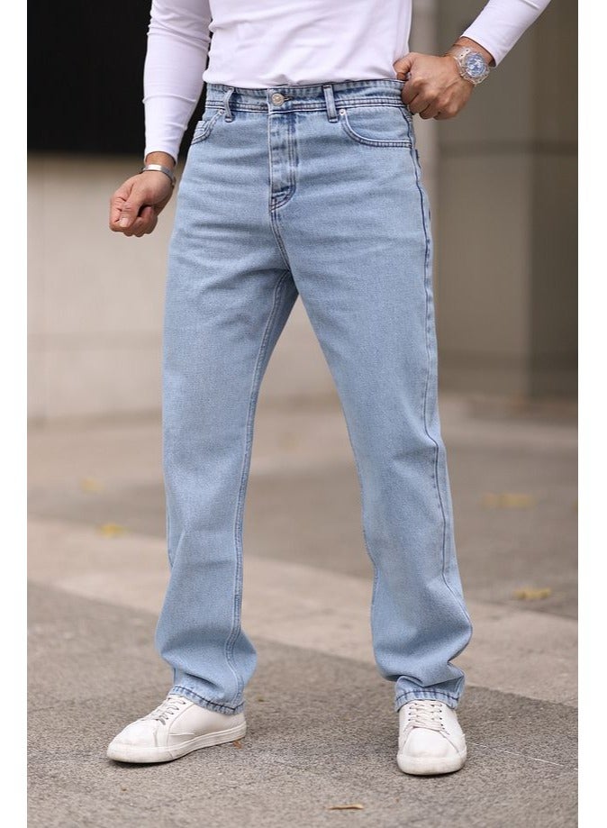 Trendyol Man Light Blue % Cotton Men's Baggy Fit Jeans Trousers - Image 2