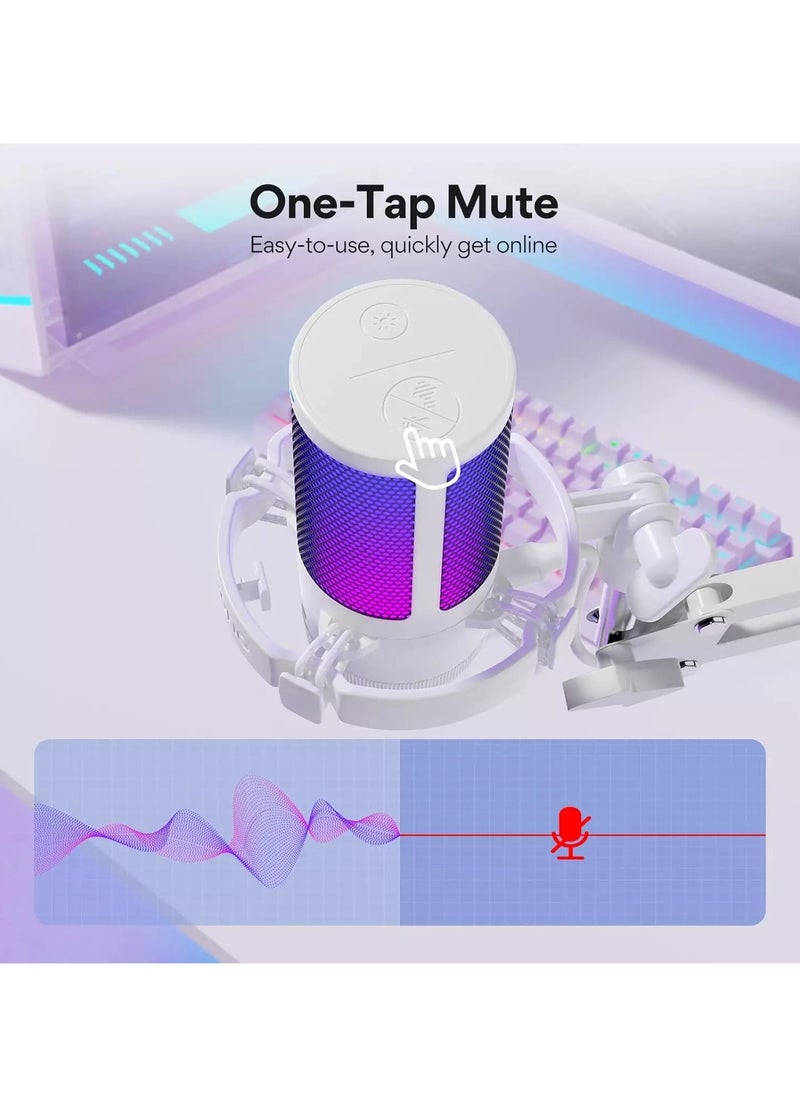 Maono - Gaming Microphone with Noise Cancellation, USB Condenser RGB Mic for Streaming, Podcasts, Twitch, YouTube, Discord, Plug and Play for PC, Computer, Mac, PS4, PS5, DGM20S - Image 1
