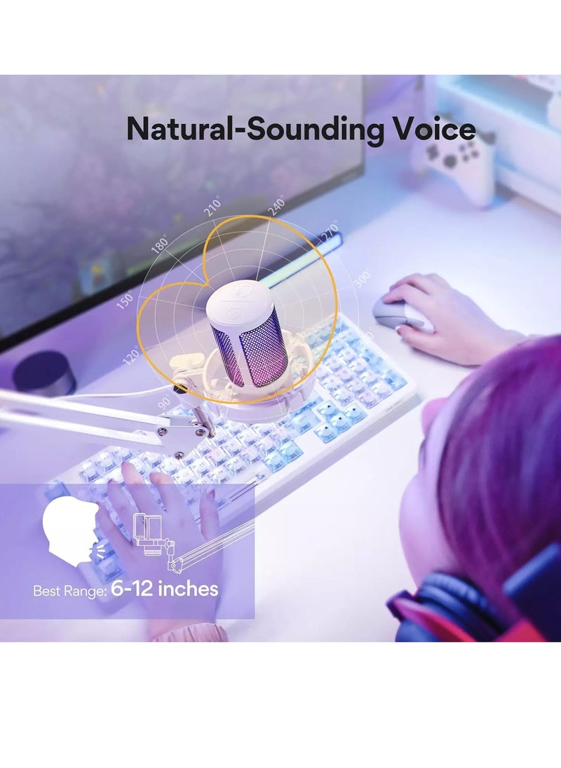 Maono - Gaming Microphone with Noise Cancellation, USB Condenser RGB Mic for Streaming, Podcasts, Twitch, YouTube, Discord, Plug and Play for PC, Computer, Mac, PS4, PS5, DGM20S - Image 1