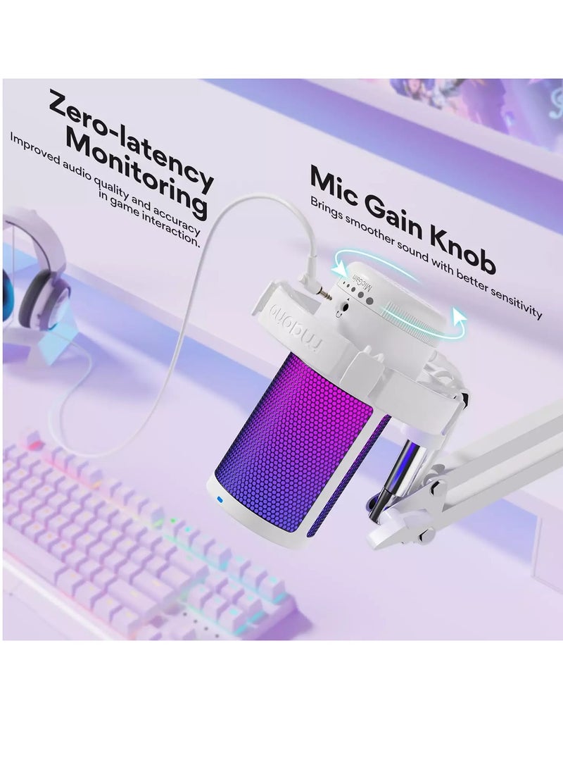 Maono - Gaming Microphone with Noise Cancellation, USB Condenser RGB Mic for Streaming, Podcasts, Twitch, YouTube, Discord, Plug and Play for PC, Computer, Mac, PS4, PS5, DGM20S - Image 1