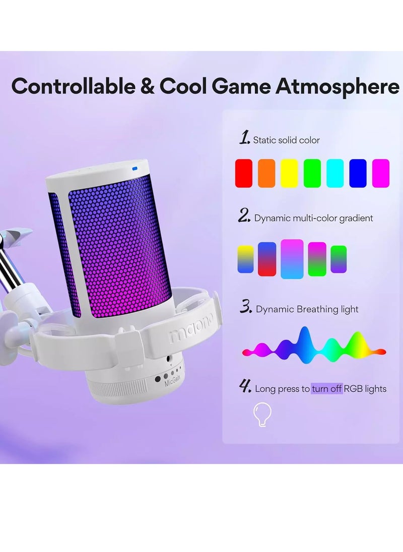 Maono - Gaming Microphone with Noise Cancellation, USB Condenser RGB Mic for Streaming, Podcasts, Twitch, YouTube, Discord, Plug and Play for PC, Computer, Mac, PS4, PS5, DGM20S - Image 1