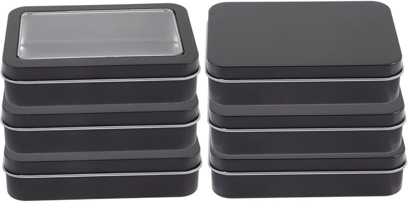 Tinplate Playing Card Storage Box Holds 6 Decks With Lid And Viewing Window - Image 1