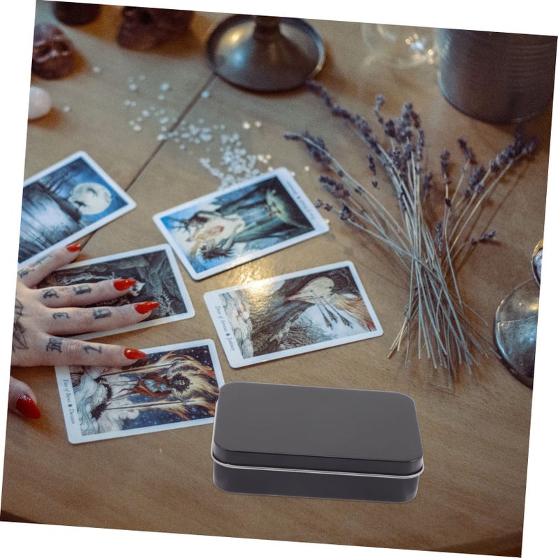 Tinplate Playing Card Storage Box Holds 6 Decks With Lid And Viewing Window - Image 3