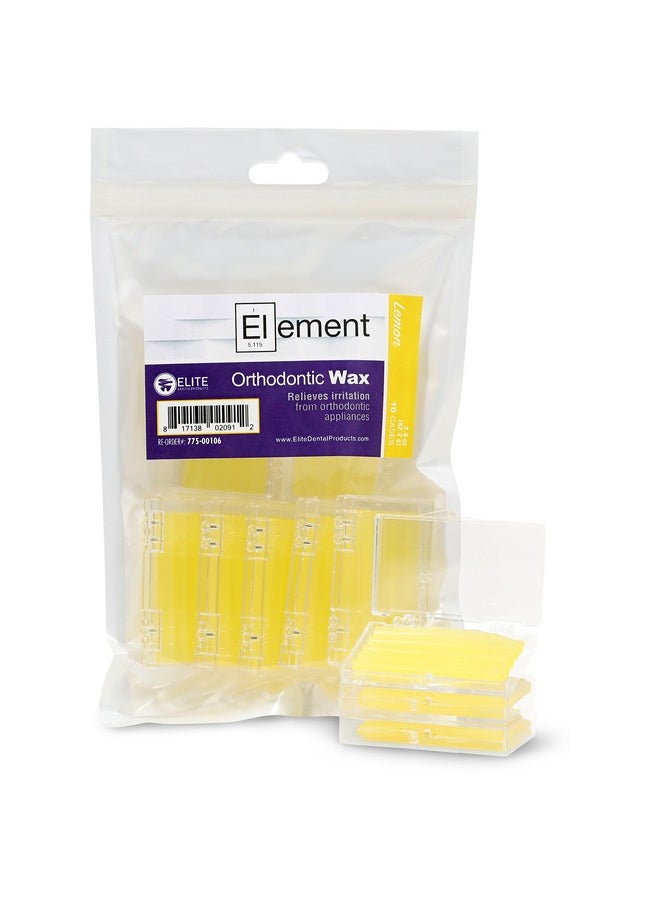Element Dental Orthodontic Wax Premium Orthodontic Wax Strips Storage Case Included Food Grade Ortho Brace Wax (Pack Of 10 Yellow Lemon)  - Image 1
