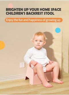 Beirui Children's plastic backrest chair, baby stool backrest chair, kindergarten correction chair, home use with armrests and anti fall small stool, non slip shower seat, baby shoe changing stool  - Image 2