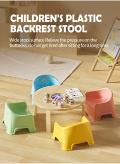 Beirui Children's plastic backrest chair, baby stool backrest chair, kindergarten correction chair, home use with armrests and anti fall small stool, non slip shower seat, baby shoe changing stool  - Image 4