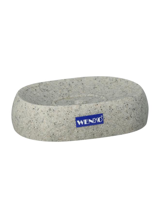 Wenko Puro Polyresin Durable Bathroom Soap Dish Light Grey 22018100 - Image 1