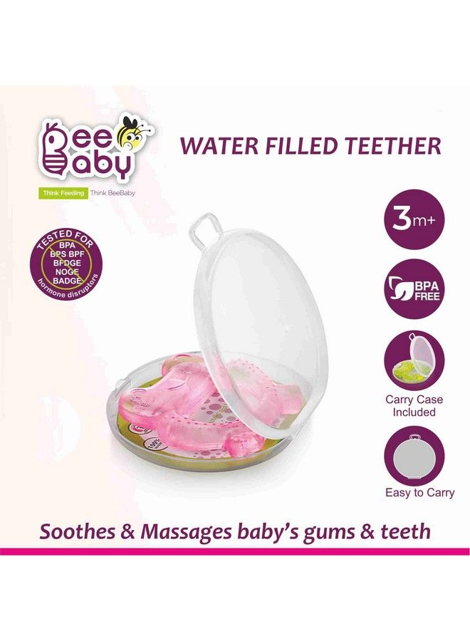 Beebaby Frog Shape Teethers For 6 To 12 Months Bpa Free. Cooling Water Filled Baby Teether Soft Teething Toy For Babies With Carry Case Soothes Gums And Easy To Grip (6 Months+) (Frogpink) - Image 3