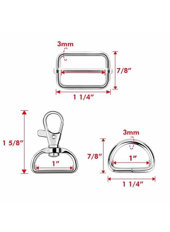 Paxcoo 50Pcs Keychain Bulk with Key Chain Swivel Hook D Rings and Slide Buckles for Handbag Purse Hardware Craft (1 Inch) - Image 3