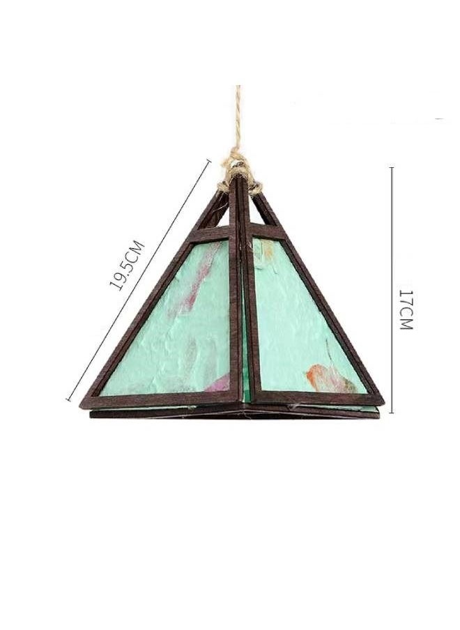 fashionhome - 1-Piece Triangle Portable Lantern with Tassel Light Lamp for Spring Festival Home Decoration Light Hanging Pendant Lamp - Image 1