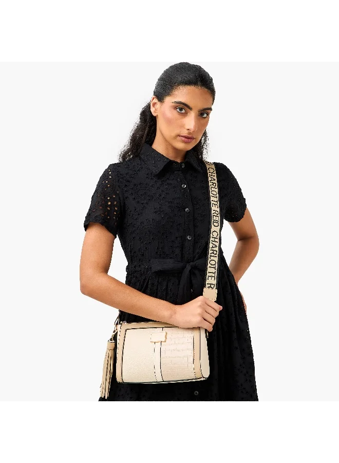 Charlotte Reid Charlotte Reid-Crossbody Bag W/textured finish chain strap & tassel detail-Beige-Q3-SS26