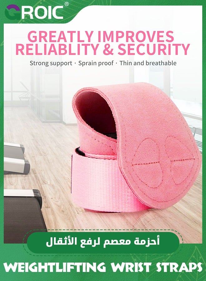 GROIC Weightlifting Wrist Straps with Cushion Wrist Loop,Leather Weight Lifting Wrist Straps for Deadlifts, Powerlifting, Heavy Shrug Weightlifting Wrist Straps for Adults - Image 3