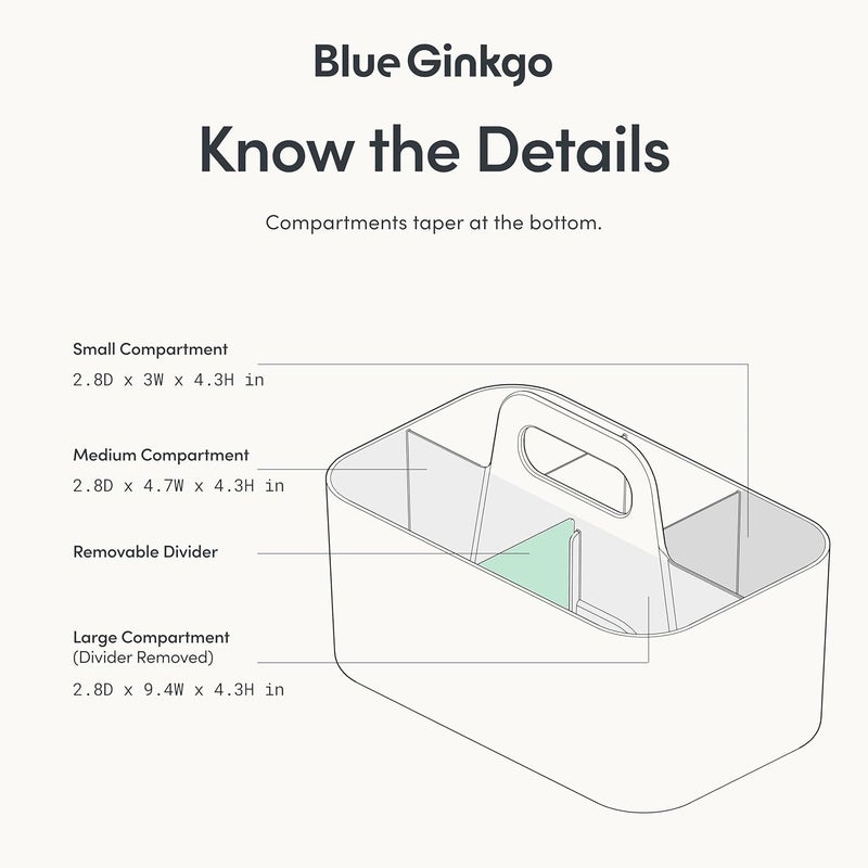 BLUE GINKGO منظم حامل متعدد الاستخدامات - حامل بلاستيكي قابل للتكديس بمقبض | حامل مكتب، مكياج، سكن طلابي، منظمات فنون الفصل الدراسي (صنع في كوريا) - أزرق - Image 4