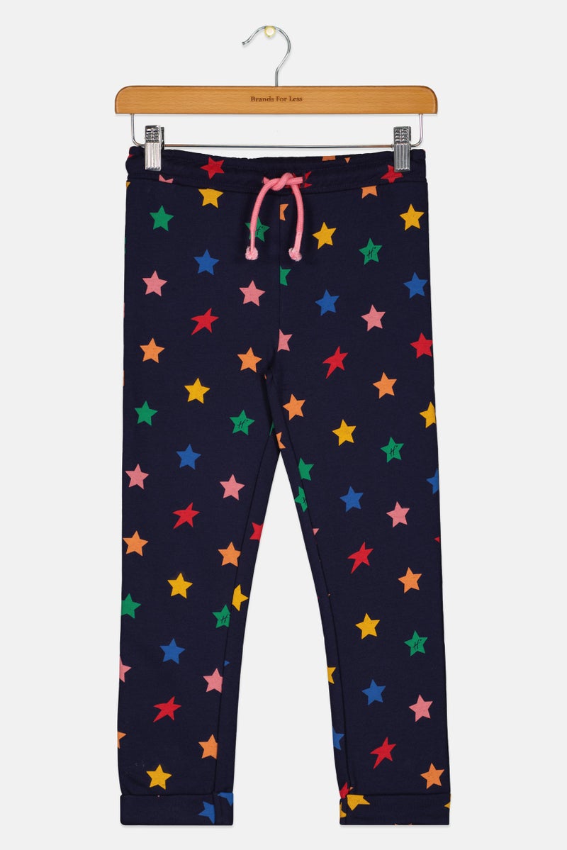 Hamleys Kids Girl Allover Print Jogger Pants, Navy - Image 2