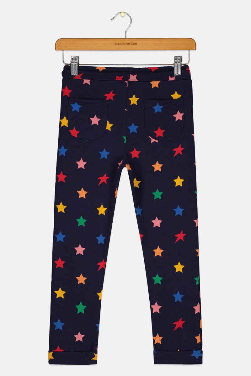 Hamleys Kids Girl Allover Print Jogger Pants, Navy - Image 3