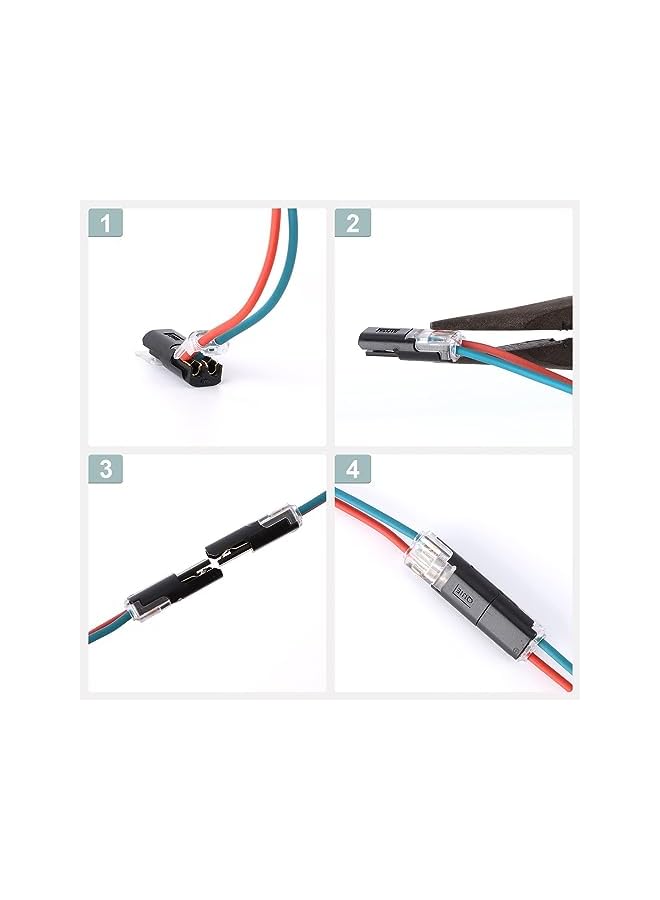 The Bros 20Pcs Double-Wire Plug-in Connector, Solder-Free Wire Connector, Pluggable Led Wire Connectors with Locking Buckle Fast Connect Low Voltage Wire Connectors - Image 3