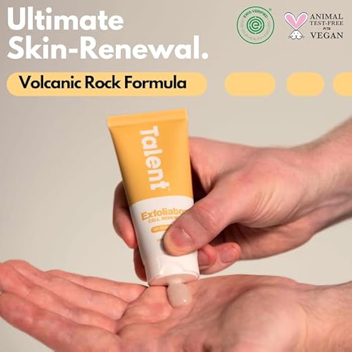 Talent Men's Cell Renewal Exfoliator – Korean Skincare, EWG Verified, Fragrance-Free Volcanic Rock Face Scrub, All Skin Types, 2 fl oz - Image 2