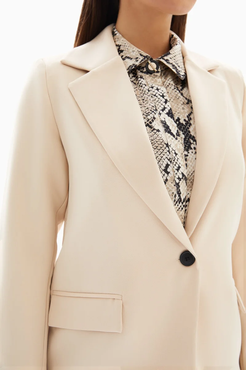 Wecre8 Beige Classic Blazer By WECRE8