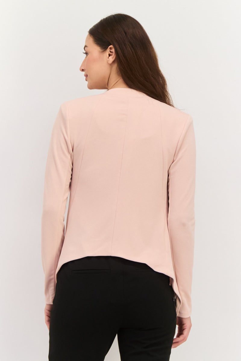 BCBGeneration Women Regular Fit Textured Blazer, Peach - Image 4