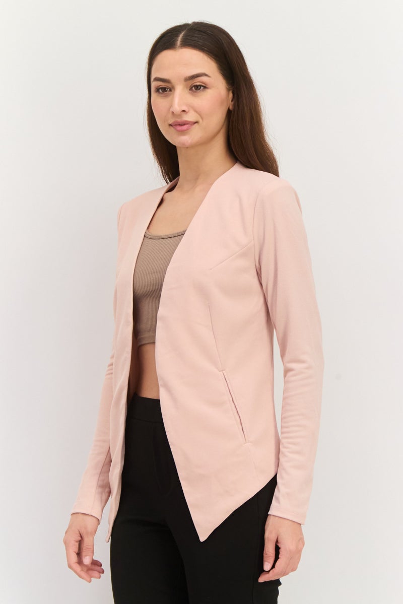 BCBGeneration Women Regular Fit Textured Blazer, Peach - Image 2