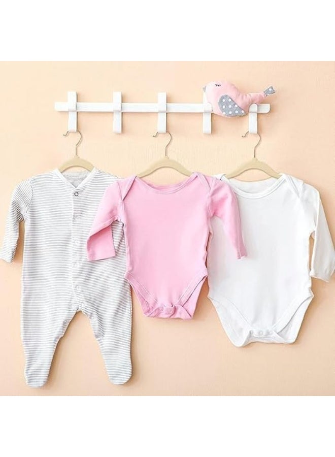 Red Dot Gift Beige Baby Velvet Hangers (10-Pack) – 28cm Non-Slip Toddler & Nursery Clothes Hangers, Space-Saving Design with 360-Degree Swivel Chrome Hook - Image 2