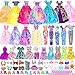 ibayda 48 pcs Doll Clothes and Accessories 2 Long Princess Dress 2 Long Party Dresses 2 Short Dresses 2 Tops 2 Pants 5 Slip Skirts 2 Bikinis and 31pcs Doll Accessories for 115 inch Dolls No Doll - Image 2
