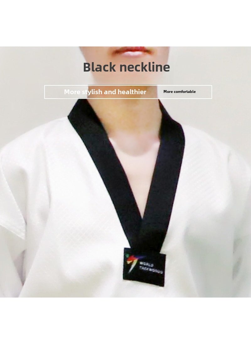 Generic Custom Taekwondo Uniforms for Kids  Adults Black neckline (160-190) 
