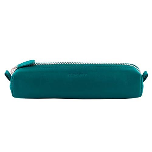 DiLoro Leather Zippered Fountain Ballpoint Rollerball Pens and Pencils Case Holder Pouch Genuine Full Grain Soft Nappa Leather (Turquoise Green) - Image 1