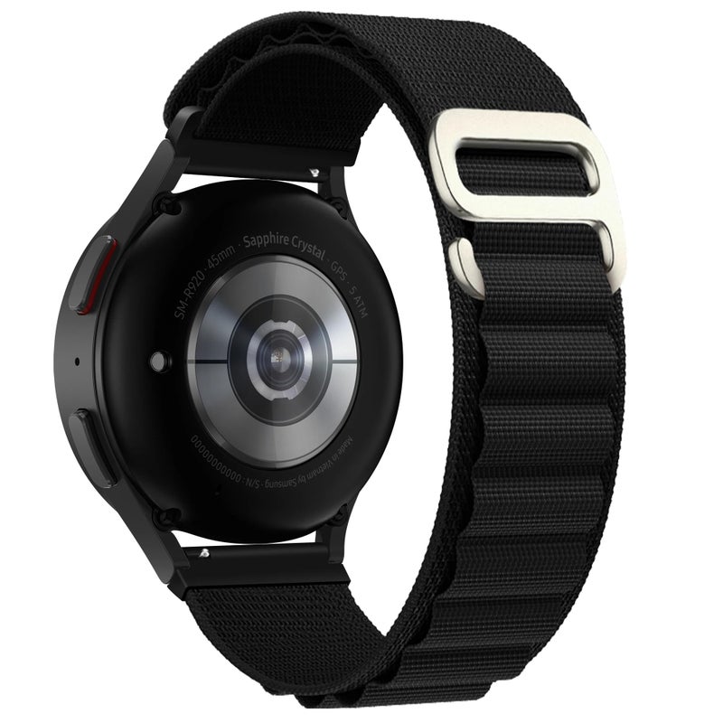 EDNITA 20mm SmartWatch Strap With Alpine Loop For Galaxy Watch 4/Watch 5 44mm,40mm/Watch 5 Pro 45mm/Galaxy Watch 6 44mm,40mm/Watch 5 Pro-Black-Pack Of 1 - Image 5