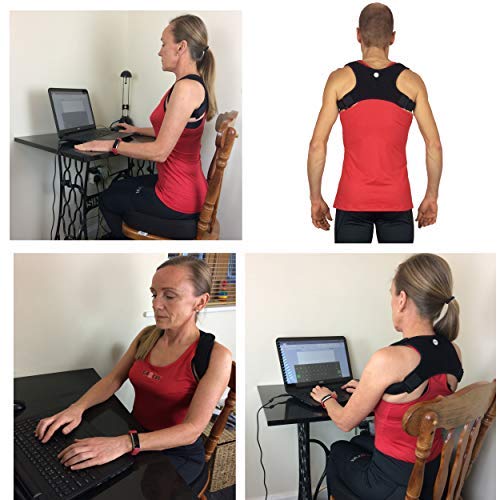 gr8ful Posture Corrector Physio Spinal Brace Men Women Kids Back Shoulder Neck Pain Relief Black 1 Size Adjustable Neoprene Discreet Design Fab for Sports Use - Image 5