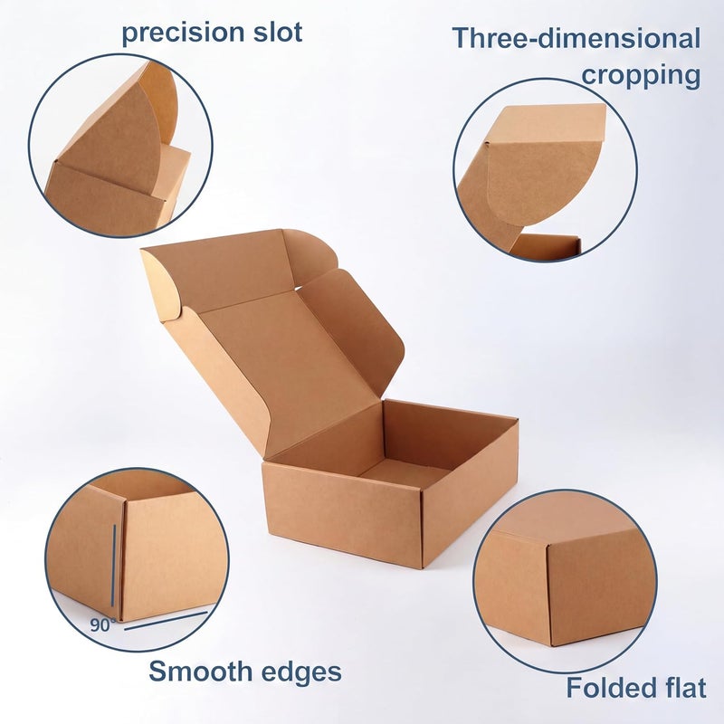 PHAREGE 12x10x4 Inch Shipping Boxes 15 Pack Brown, Tab Lock Tuck Top Mailer Boxes for Packaging Small Business, Cardboard Gift Boxes for Wrapping Mailing Present - Image 4