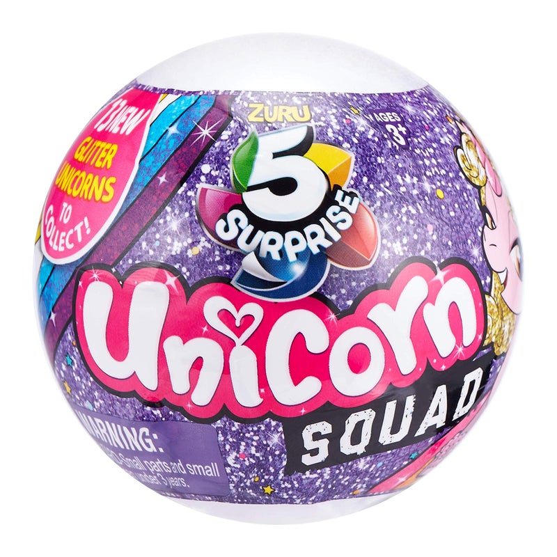 5 Surprise Unicorn Squad Series 2 Mystery Collectible Capsule by ZURU (2 Pack PVC Tube), Purple - Image 1