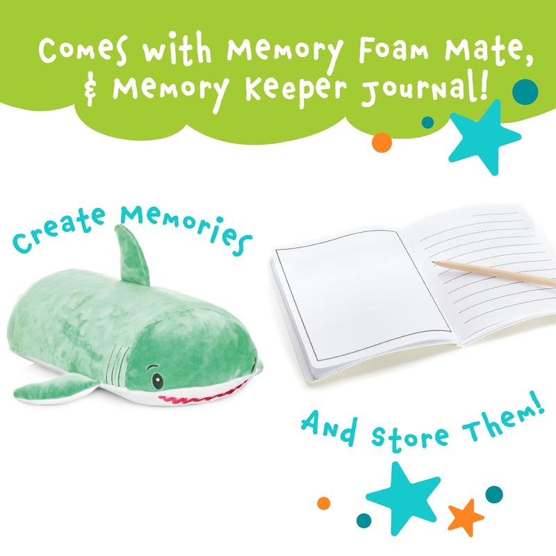 MEMORY MATES MEMORY MATES Jake The Shark Memory Foam Pillow Plush 15  Stuffed Animal  - Image 3