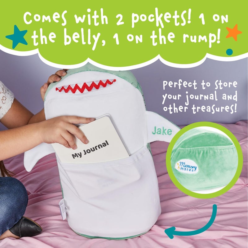 MEMORY MATES MEMORY MATES Jake The Shark Memory Foam Pillow Plush 15  Stuffed Animal  - Image 5