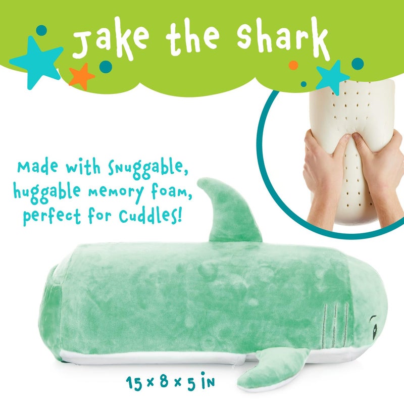 MEMORY MATES MEMORY MATES Jake The Shark Memory Foam Pillow Plush 15  Stuffed Animal  - Image 2