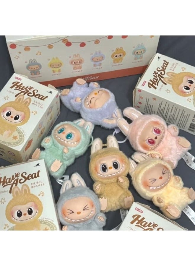 Labubu Doll First Generation Labubu Keychain Macaron Blind Box Plush Toys Monster Labubus:A Random One Of The First Generation-Color:High Quality - Image 3