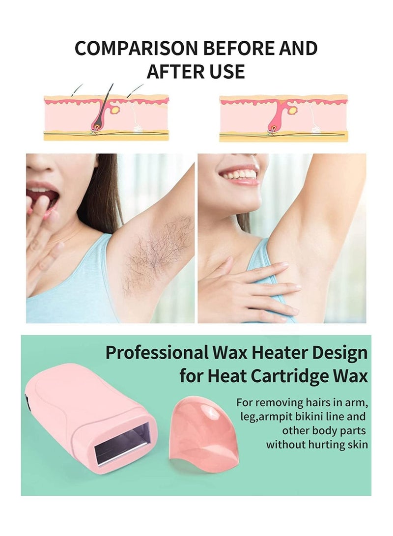 Generic Wax Roller Heater for Hair Removal, Roll-on Painless Hair Removal Portable 40W Wax Pot Hair Removal Device, Electric Roll On Wax Warmer for Legs, Arm, Underarm, Handheld Wax Heater for Salon Spa Home - Image 2