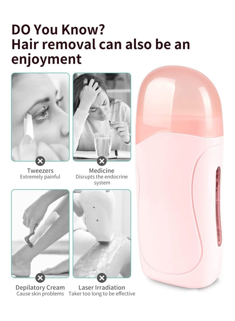 Generic Wax Roller Heater for Hair Removal, Roll-on Painless Hair Removal Portable 40W Wax Pot Hair Removal Device, Electric Roll On Wax Warmer for Legs, Arm, Underarm, Handheld Wax Heater for Salon Spa Home - Image 4