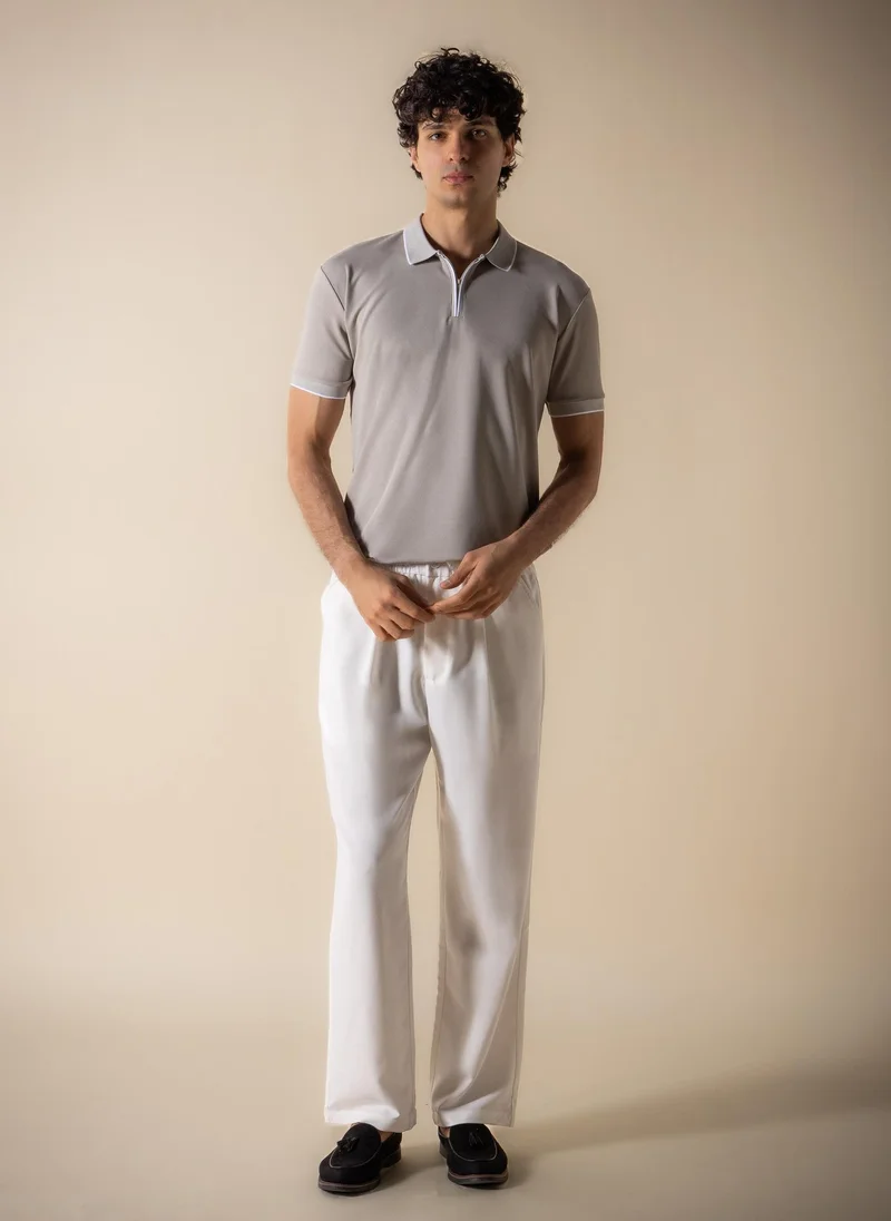 SHAPES CONTRAST RIB SLIM POLO SHIRT