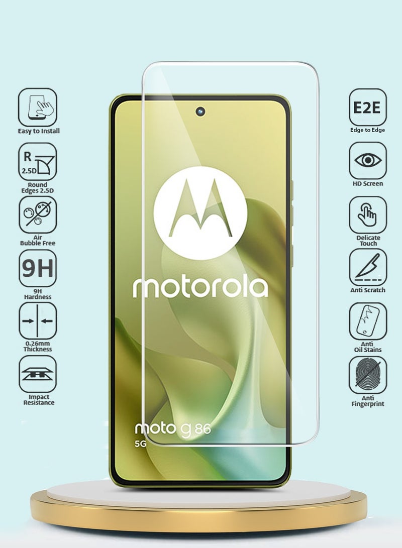 GMAX Motorola Moto G86 5G 2025 GMAX Premium Series Curved Edges 9H 2.5D Tempered Glass Screen Protector - Clear - Image 2